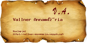 Vallner Annamária névjegykártya